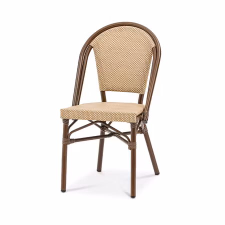 Menton stol, brun natur texteline