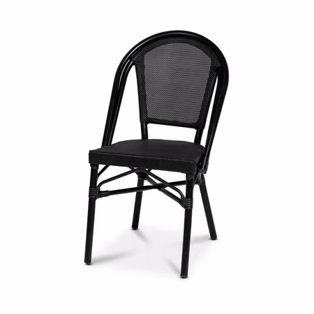 Menton stol, svart texteline