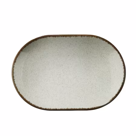 Tallrik halvdjup oval 32cm grön
