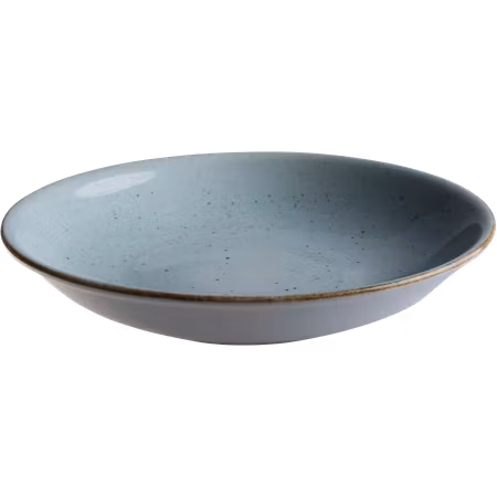 Tallrik djup rund handmålat turkos 23cm