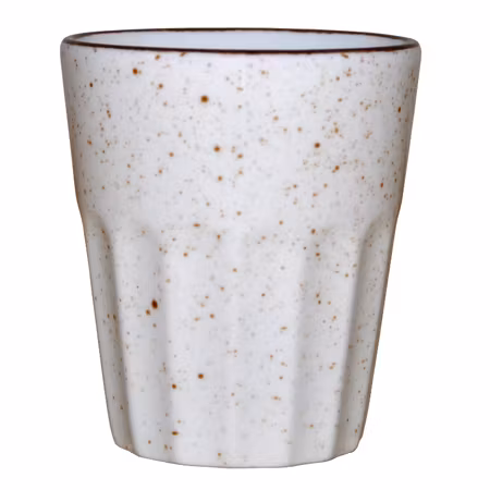 Mugg utan öra räfflad ljus creme 25cl