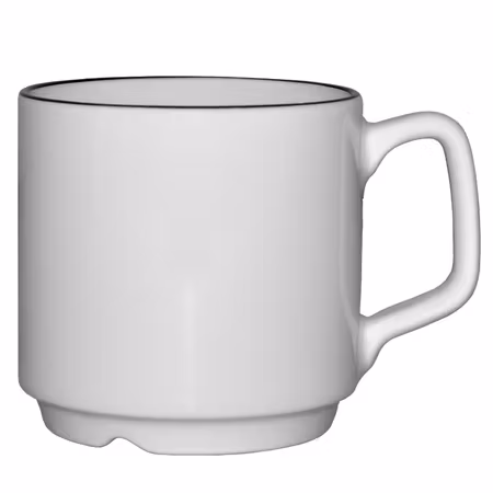 Mugg vit med svart rand  25cl