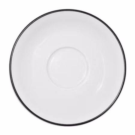 Kaffefat vitt med svart rand 17cm