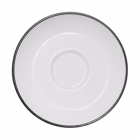 Kaffefat vitt med svart rand 14,5cm