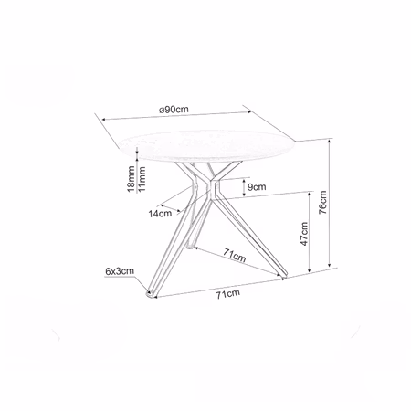Bord Kolt Ø90 cm ek