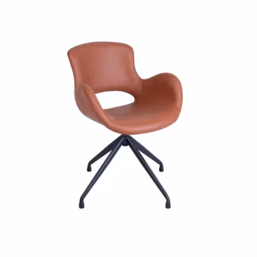 Stol Lunar cognac äkta läder