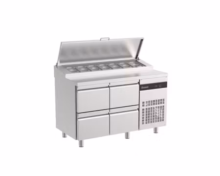 Kallskänksbänk Inomak ZPZP22, 4 Lådor GN1/1 150mm