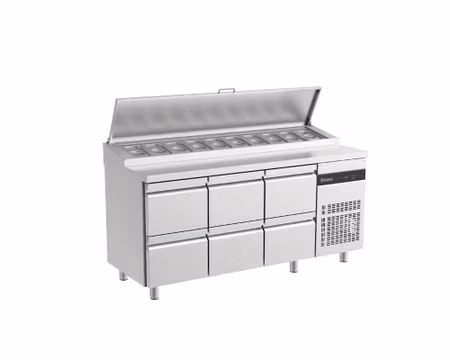 Kallskänksbänk Inomak ZPZP222, 6 Lådor 300mm GN1/1 150mm