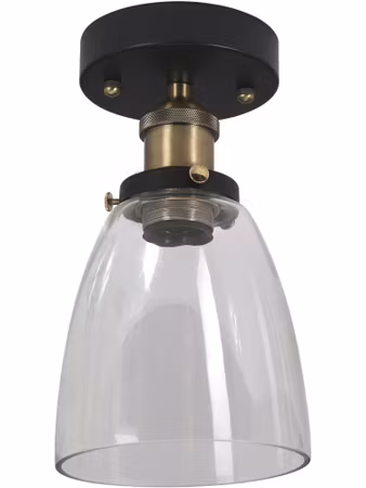 Kappa taklampa Svart/mäss Klar 14cm