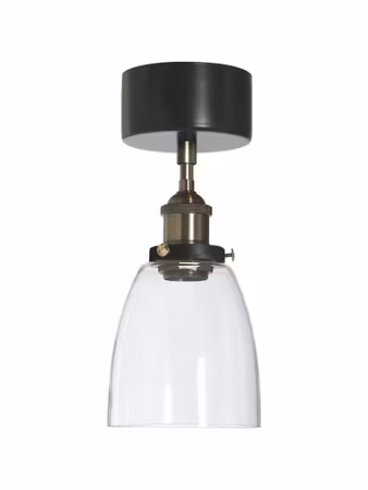 Rock taklampa Svart/mäss Klar 14cm