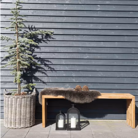 Teakbänk – 140×35 cm