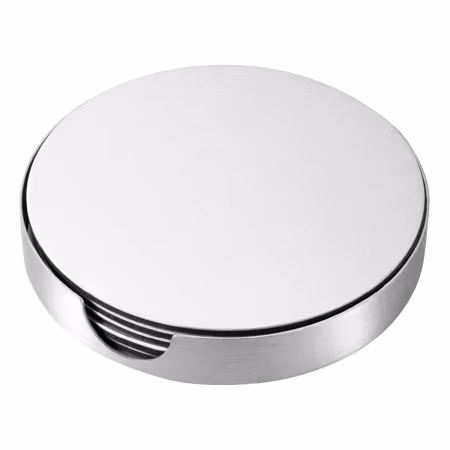 Bergdal Glasunderlägg 6 pack borstad aluminium  ø 9,2 cm