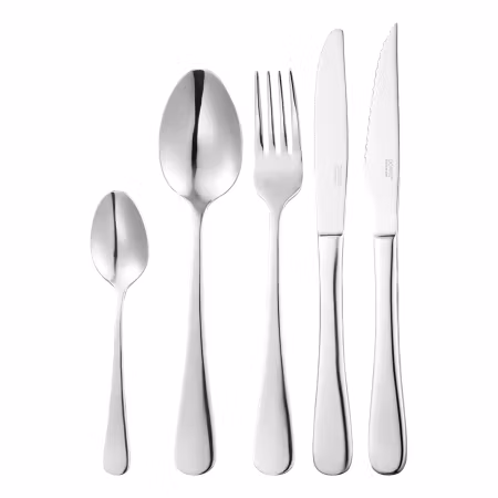 Classic Bestickset 30 delar slät kniv gaffel sked kaffesked grillkniv