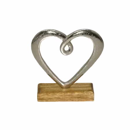 Hedy Hjärta aluminium träfot 17*16*5 cm