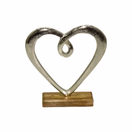 Hedy Hjärta aluminium träfot 24,5*23*5 cm
