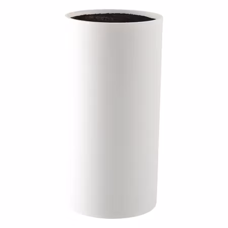 Universal Knivblock vit med borst gummerad yta  höjd 22,5 cm