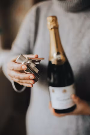 Pump it Champagneförslutare silverfärgad med inbyggd luftpump