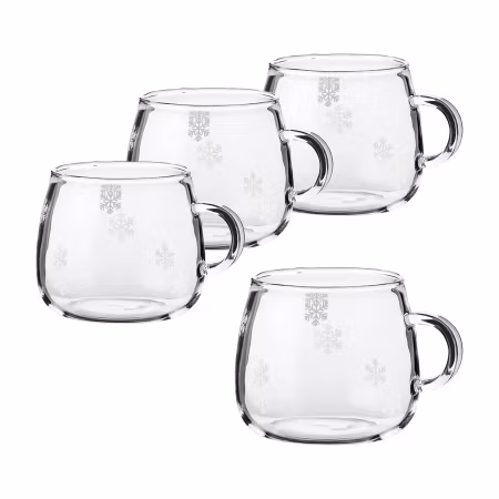 Fager Glasmugg med handtag snöstjärna 4 pack rymd 3,0 dl