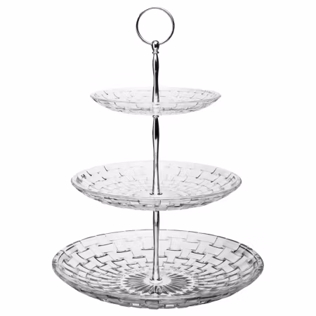 Glitter Kakfat klarglas 3 våningar  höjd 33 cm