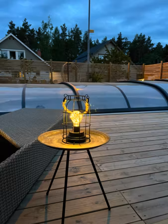 Landsort Lykta svart smide ledbelysning höjd 23*14 cm