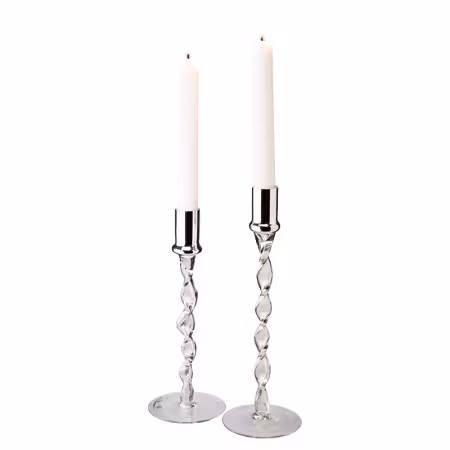 Twist Ljusstake 2-pack kromad topp höjd 24cm,27 cm
