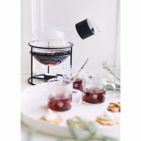 Isa Glasmugg med snöstjärnor rymd  ca 1,6 dl 4-pack