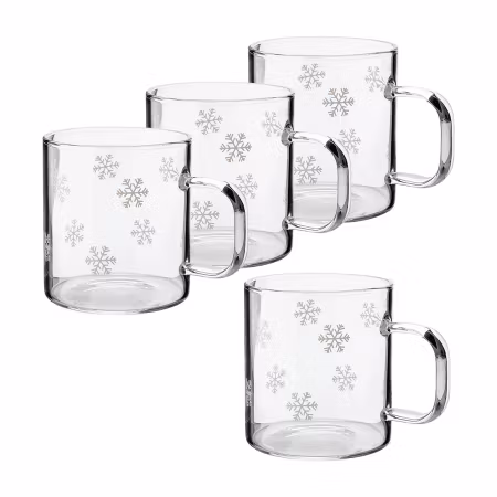 Isa Glasmugg med snöstjärnor rymd  ca 1,6 dl 4-pack
