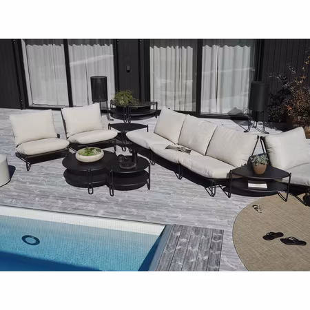 Blixt soffbord svart Ø85 cm