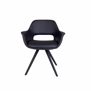 Stol Freja svart läder