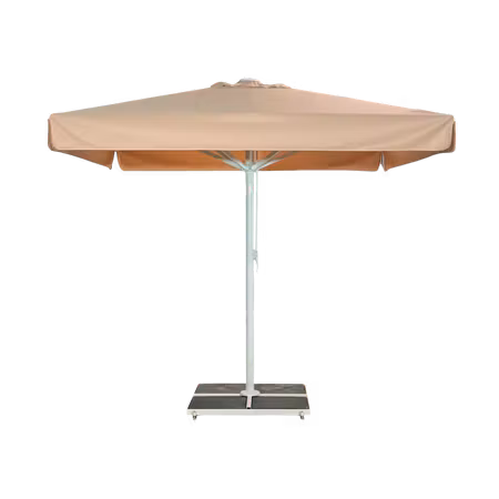 Parasoll med fransar beige vit 5x5m