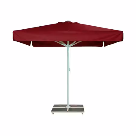 Parasoll med fransar röd vit 5x5m