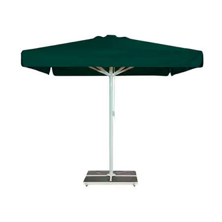 Parasoll med fransar grön vit 5x5m