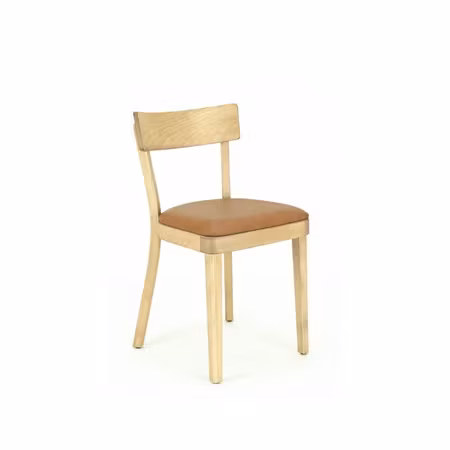 Stol Tura, naturoljad, cognac vintage PU-läder