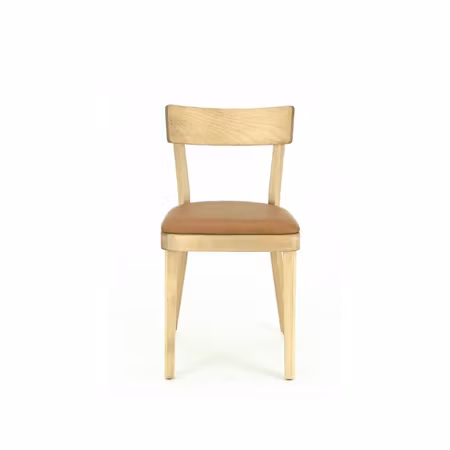 Stol Tura, naturoljad, cognac vintage PU-läder