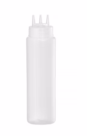 Bottle för sauce warmer, HENDI, Triple-nozzle, 0,65L, Transparent, ⌀68x(H)247mm
