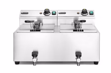 Fritös med drain tap, 2x8 L, HENDI, Profi Line, 16L, 230V/7000W, 610x515x(H)369mm