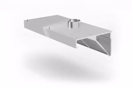 Wall-mounted extractor hood, angled, HENDI, Profi Line, med LED lighting, 1200x700x(H)450mm