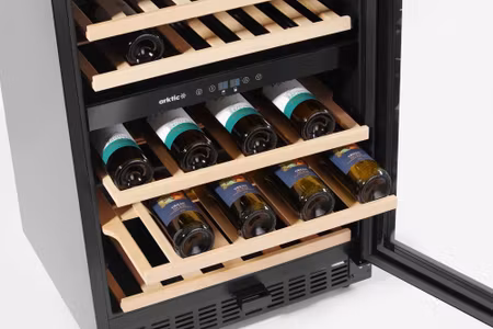 Vinkylt, 2-zone, 46 bottles, Arktic, Svart, 570x595x(H)820mm
