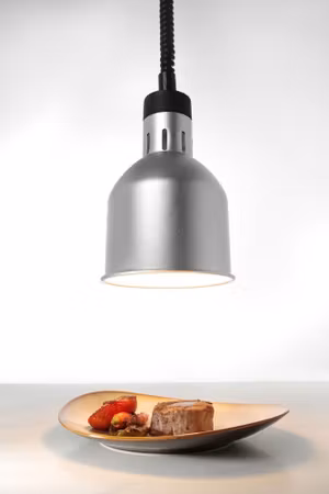 Rise och fall heat lamp, cylindrical, HENDI, Silver, 230V/375W, ⌀175x(H)250mm