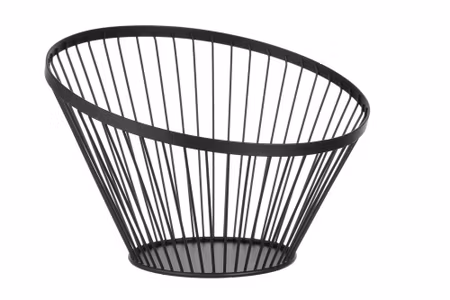 Fruit basket angled round Svart, HENDI, ⌀300x(H)205mm