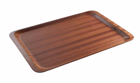 Serveringsbricka, rectangular, non-slip, laminated, AmerBox, Euronorm, Mahogany, 370x530mm
