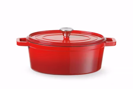 Cast iron casserole enamelled, HENDI, 4,4L, Röd, 365x220x(H)115mm, Oval