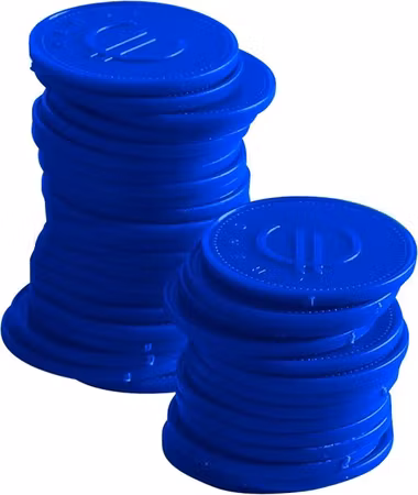 Coin tokens – 100 pcs., BarUp, Blå, 100 pcs., ⌀25mm