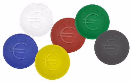 Coin tokens – 100 pcs., BarUp, Gul, 100 pcs., ⌀25mm