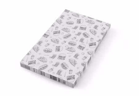 Greaseproof paper, HENDI, Fast Food Illustration Pattern, 500 pcs., 250x350mm