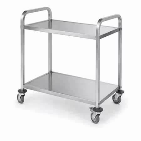 Servering trolley, slim, bolted, HENDI, Silver, 745x398x(H)810mm