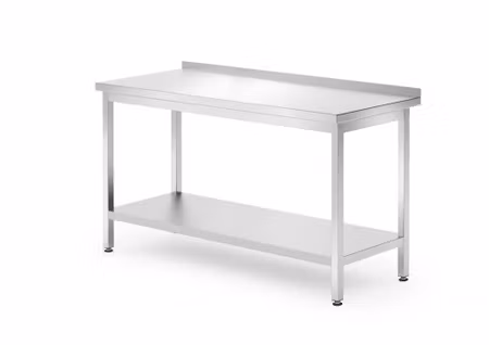 Wall table med a shelf – bolted, depth 700 mm, HENDI, Profi Line, 1400x700x(H)850mm