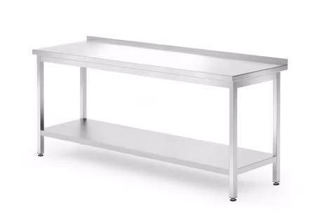 Wall table med a shelf – bolted, depth 700 mm, HENDI, Profi Line, 1800x700x(H)850mm