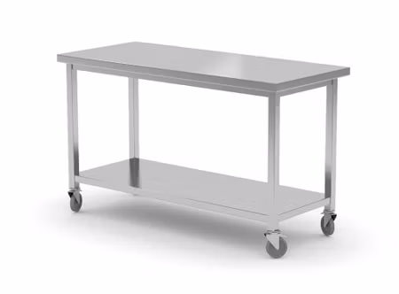 Mobile table, med shelf – screwed, HENDI, Kitchen Line, 1200x600x(H)850mm