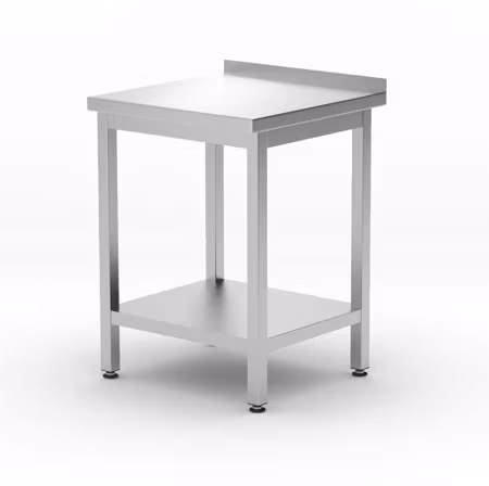 Wall table med shelf – bolted, depth 600 mm, HENDI, Kitchen Line, 600x600x(H)850mm